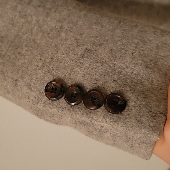 Classic fit grey wool coat (wool 90%) thick and warm coat - Picture 4 of 7